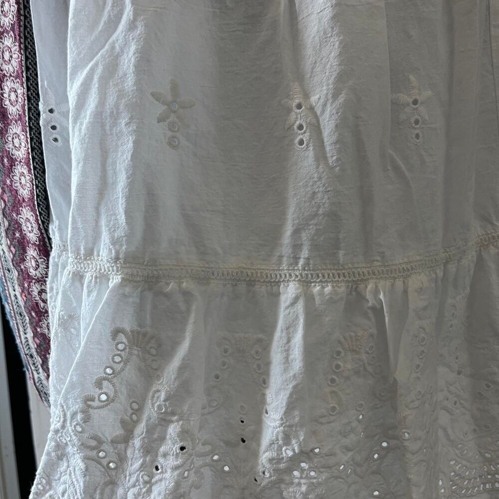 Jennifer & Grace White Eyelet Cotton Midi Skirt Women’s L Cottagecore Boho - Picture 5 of 9